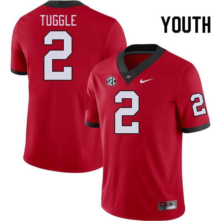 Youth #2 Nitro Tuggle Georgia Bulldogs College Football Jerseys Stitched-Red